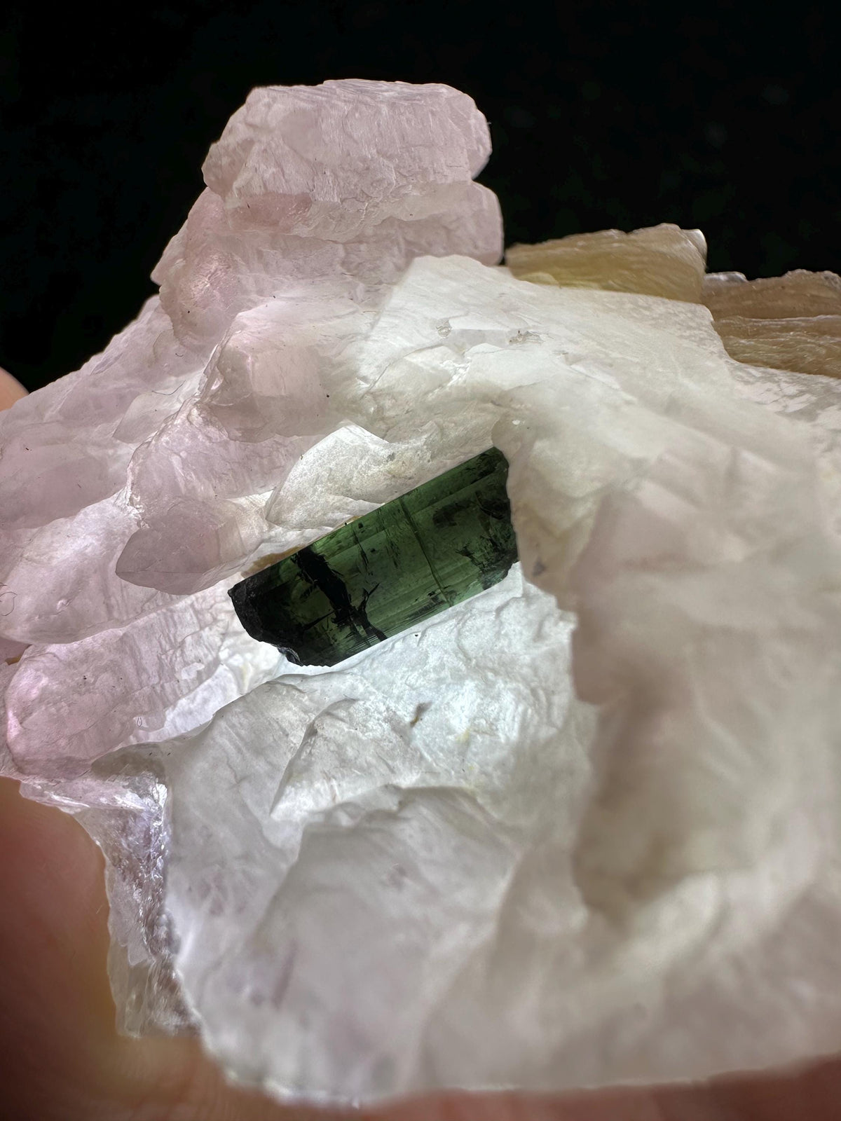 Crystallized Rose Quartz on Quartz with Mica & Green Tourmaline | Natural Multi Mineral Specimen | Canga Rosa Cluster Collector Display