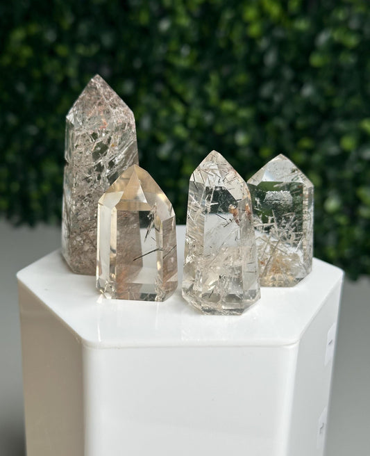 Clear Quartz with Rutile & Lodolite Inclusions - YOU PICK! | Natural Rutilated Crystal | Garden Quartz Mineral Specimens | Collector Stones
