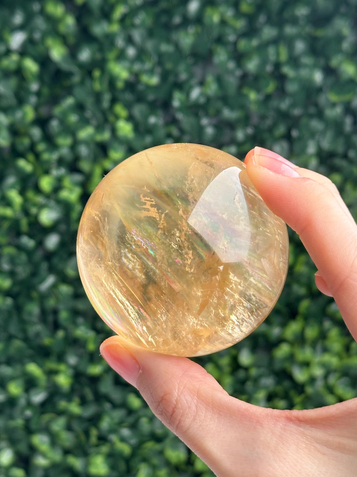 Honey Calcite Sphere | Natural Golden Yellow Calcite Crystal Ball | Polished Mineral Display Home Decor, Collector Piece Unique Crystal Gift