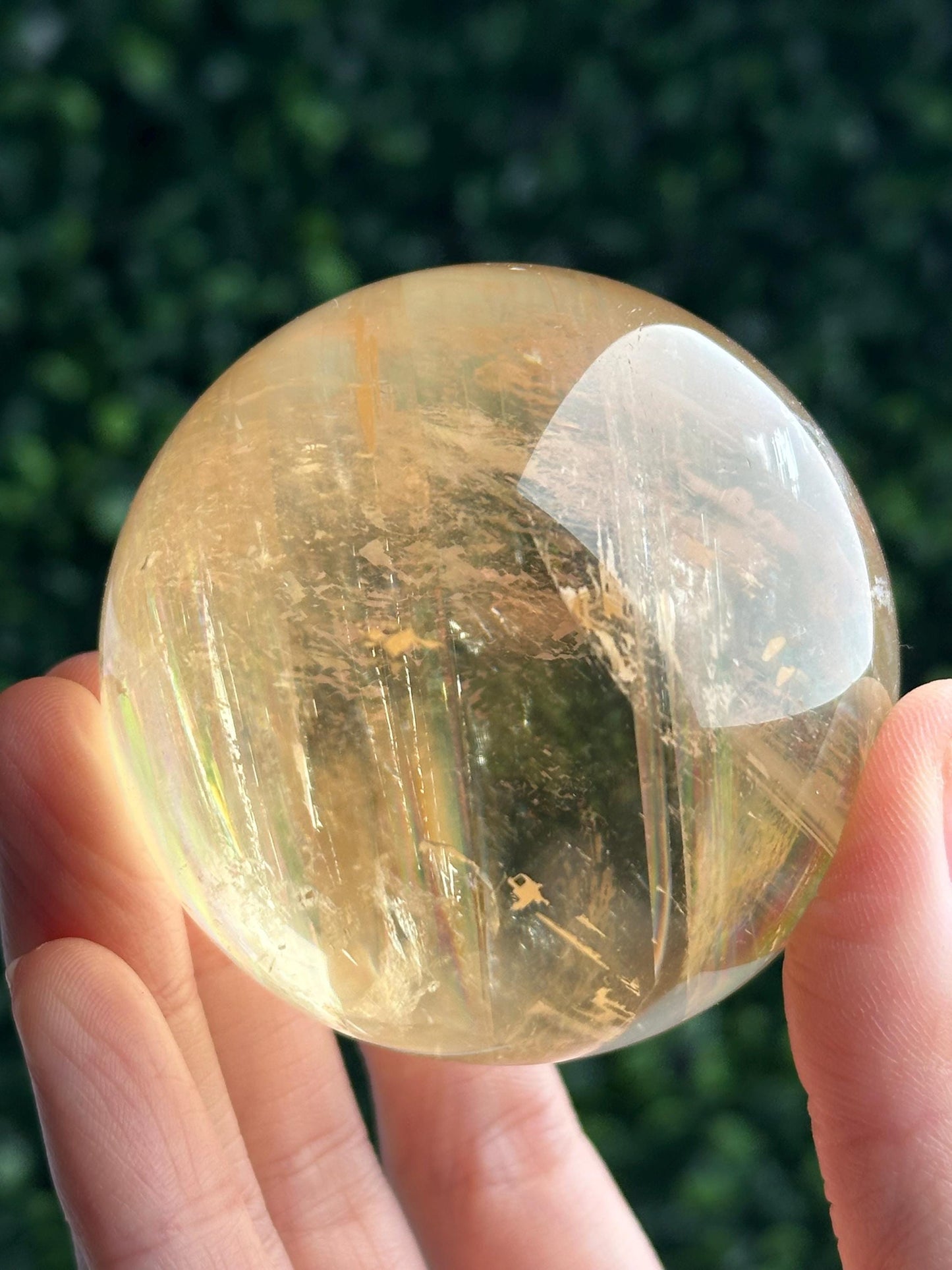 Honey Calcite Sphere | Natural Golden Yellow Calcite Crystal Ball | Polished Mineral Display Home Decor, Collector Piece Unique Crystal Gift