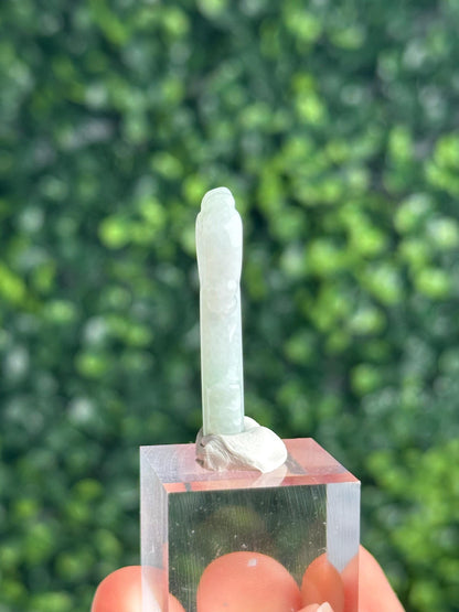 Jadeite Heart Key Pendant | Natural Jade Crystal Carving | Predrilled Heart Key Charm for Necklace, Jewelry Making, DIY & Collectors