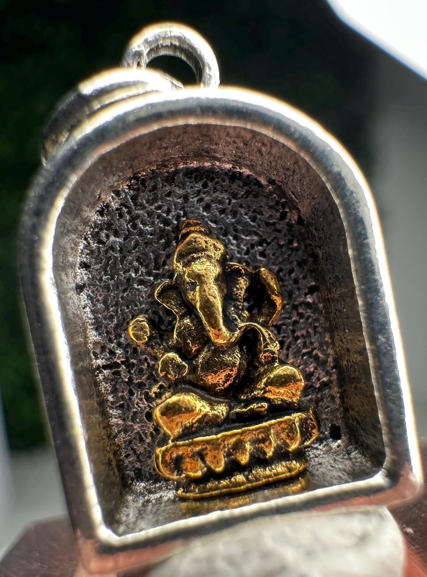 Mini Silver Ganesha Pendant | Hindu Elephant God Charm | Ganesh Spiritual Jewelry | Small Meditation Amulet | Protection Good Luck Gift