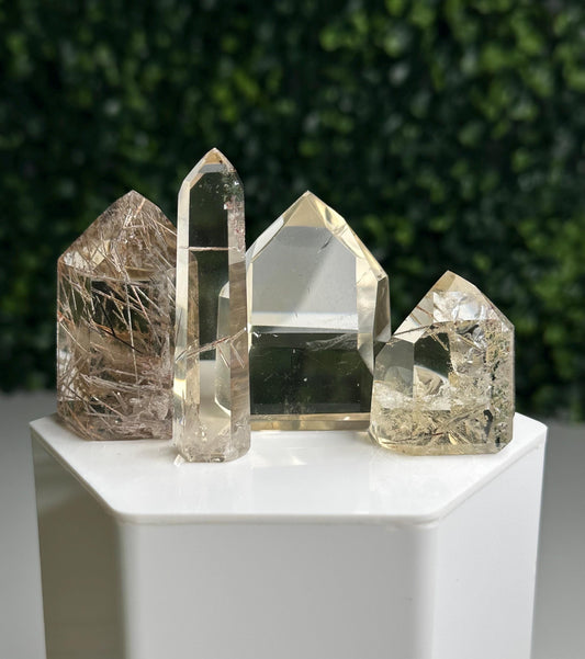 RARE Citrine with Rutile – YOU PICK! | Polished Towers | Needle Inclusion Quartz Points | Natural Yellow and Clear Specimens