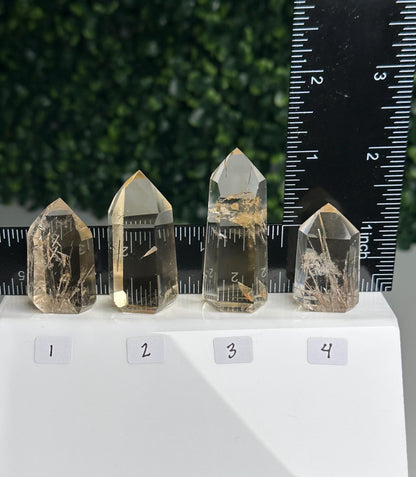 RARE Citrine with Rutile – YOU PICK! | Polished Towers | Needle Inclusion Quartz Points | Natural Yellow and Clear Specimens