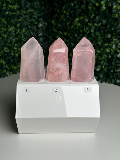 Rose Quartz Towers | YOU PICK! | Brazil | Natural Pink Crystal Point | Raw Standing Rose Quartz for Decor, Energy Work & Crystal Collectors