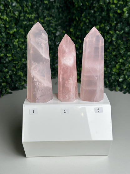 Rose Quartz Towers | YOU PICK! | Brazil | Natural Pink Crystal Point | Raw Standing Rose Quartz for Decor, Energy Work & Crystal Collectors