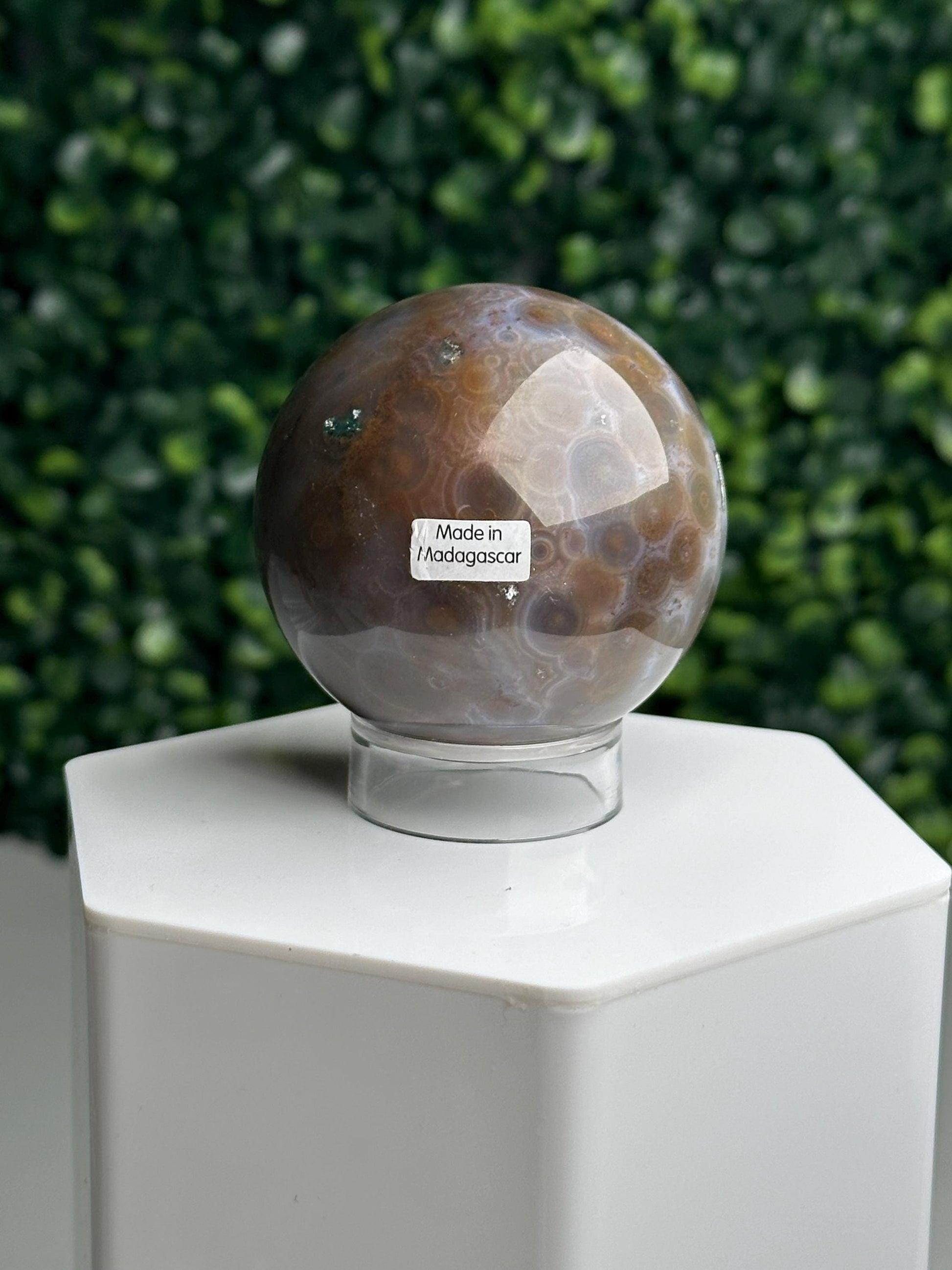 Ocean Jasper Sphere | Natural Orbicular Crystal Ball | Polished Multicolor Stone Sphere | Unique Mineral Specimen Home Decor Collector Gift