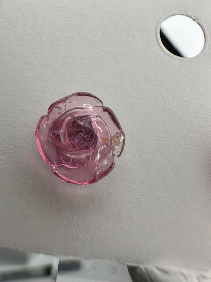 Pink Tourmaline Rose Stud Earrings | S925 Sterling Silver Floral Earrings | Natural Gemstone Flower Jewelry | Dainty Pink Crystal Gift
