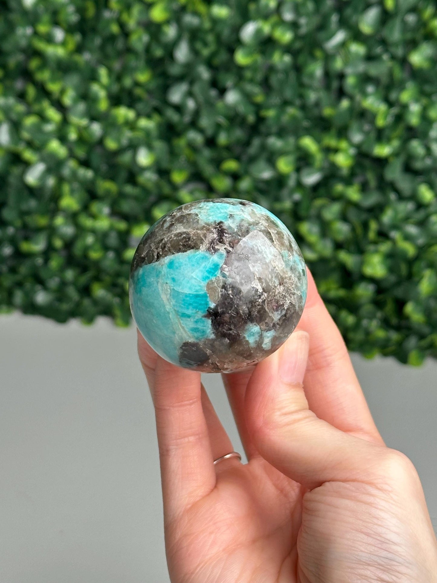 Smoky Quartz Amazonite Mushroom Carving | Natural Crystal | Green Blue Amazonite Smokey Quartz Stone Figurine | Mineral Collector Gift