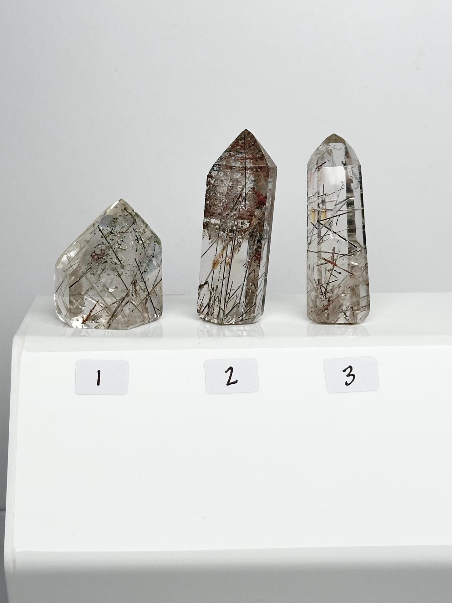 Clear Quartz with Rutile & Lodolite Inclusions - YOU PICK! | Natural Rutilated Crystal | Garden Quartz Mineral Specimens | Collector Stones