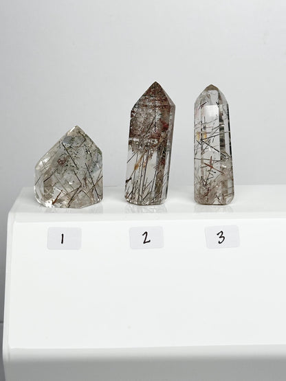 Clear Quartz with Rutile & Lodolite Inclusions - YOU PICK! | Natural Rutilated Crystal | Garden Quartz Mineral Specimens | Collector Stones