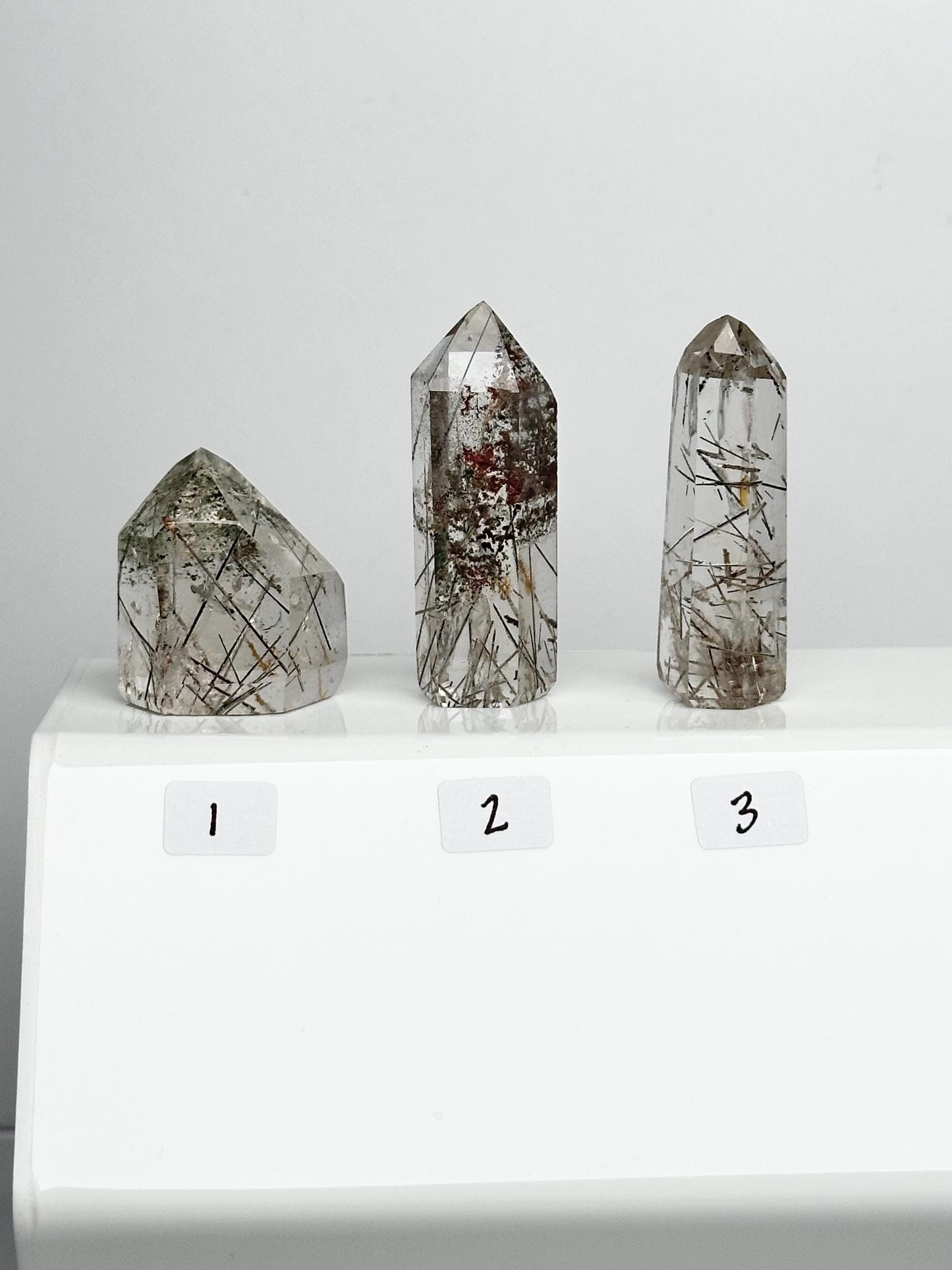 Clear Quartz with Rutile & Lodolite Inclusions - YOU PICK! | Natural Rutilated Crystal | Garden Quartz Mineral Specimens | Collector Stones