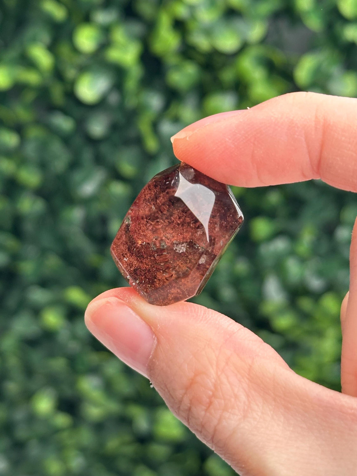 Mini Red Garden Lodolite Gem | Natural Inclusion Quartz Crystal | Red Garden Quartz Stone | Scenic Mineral Specimen | Collector Crystal Gift