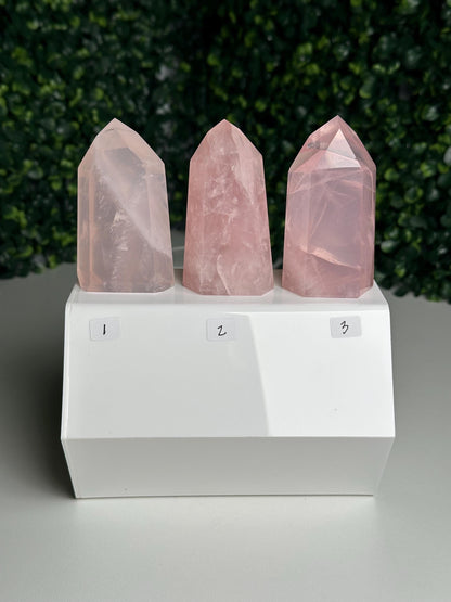 Rose Quartz Towers | YOU PICK! | Brazil | Natural Pink Crystal Point | Raw Standing Rose Quartz for Decor, Energy Work & Crystal Collectors