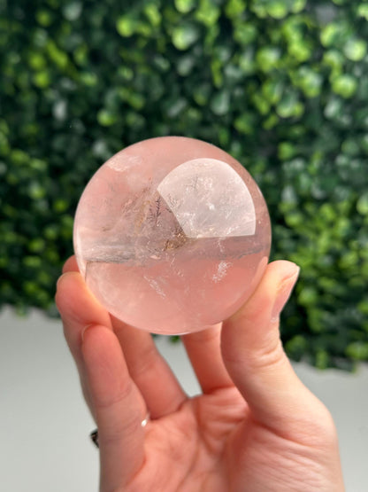 HQ Dendritic Star Rose Quartz Sphere | High Quality Pink Crystal Ball | Natural Dendrite Inclusion Mineral Specimen | Collector Display Gift