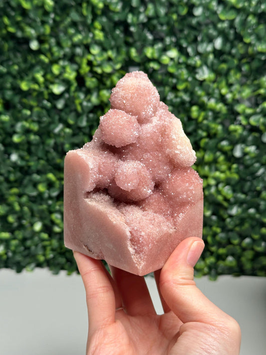 Bubbly Pink Amethyst Freeform | Natural Druzy Pink Amethyst Crystal | Sparkling Quartz Mineral Specimen | Unique Collector Display Stone