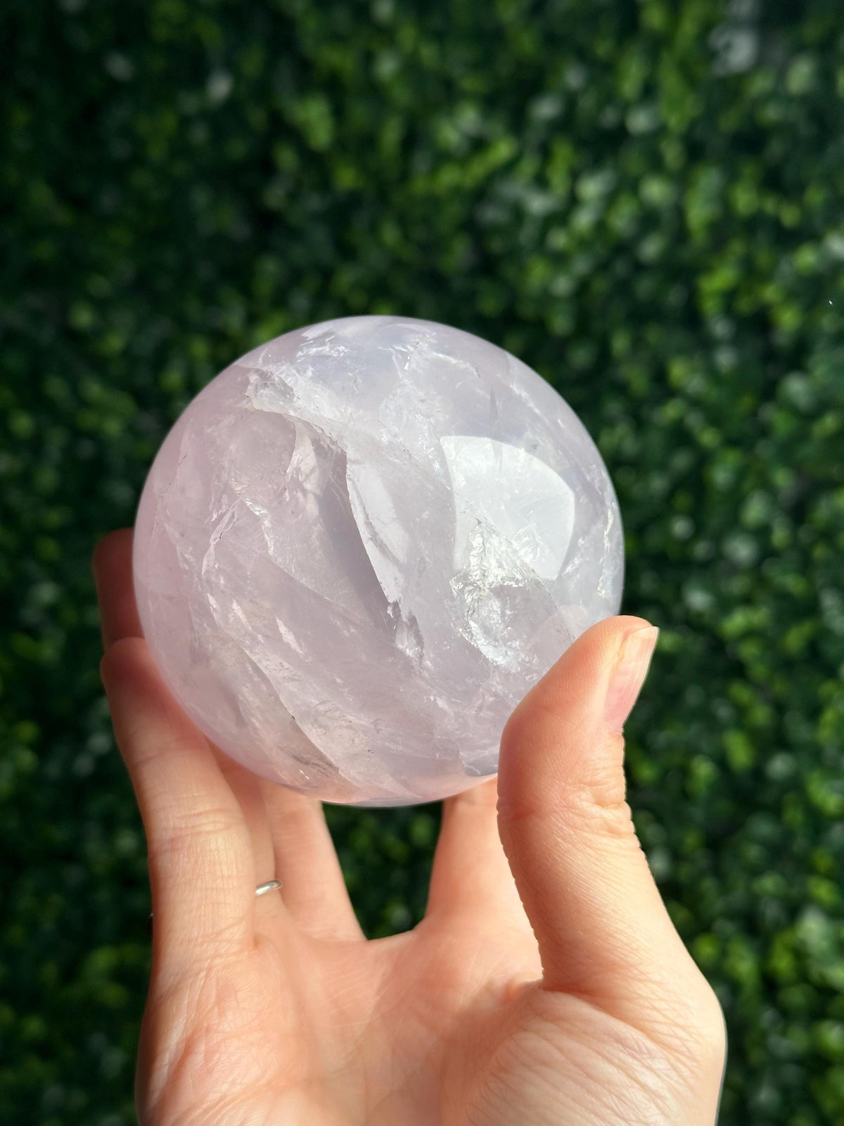 Periwinkle Rose Quartz Sphere | Natural Lavender Blue Pink Quartz Crystal Ball | Pastel Gemstone Decor, Collector Piece & Gift Idea