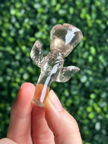 Smoky Quartz Rose Carving | Natural Brown Quartz Crystal Flower | Detailed Floral Stone Carving | Mineral Specimen Collector Display Gift
