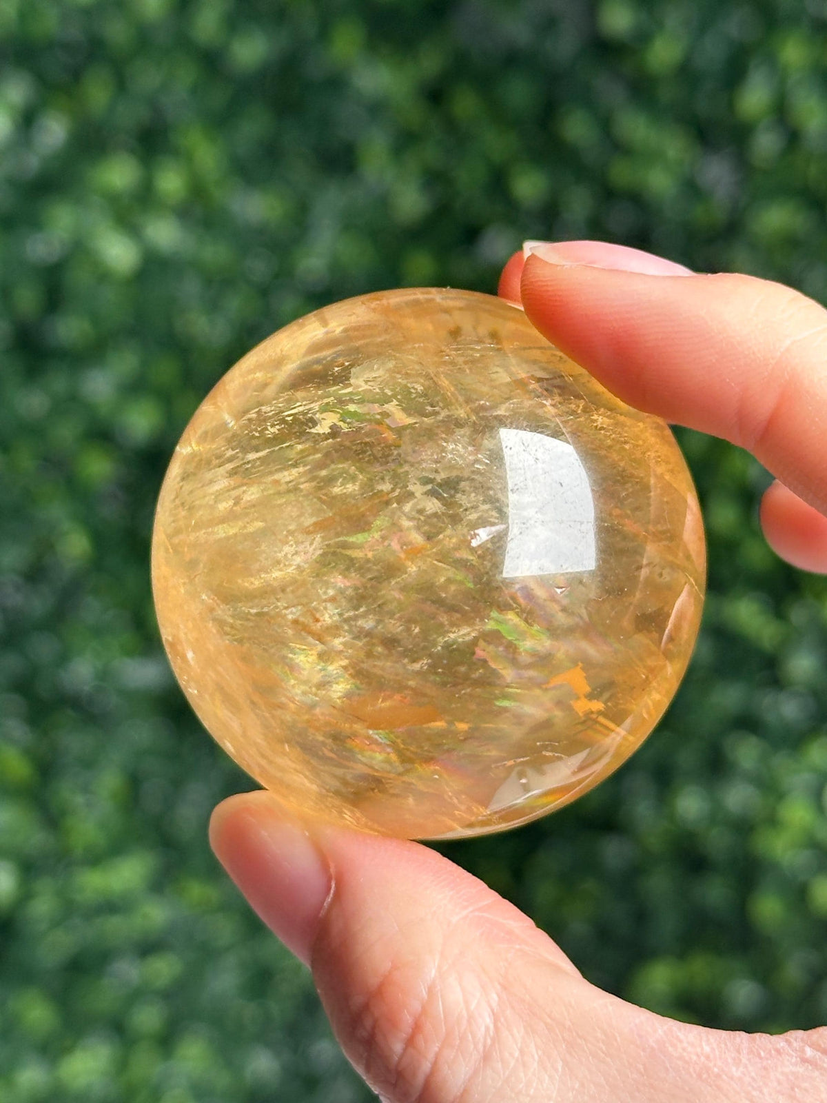 HQ Optical Honey Calcite Sphere - Crystal Healing Ball, Solar Plexus Chakra Stone, Yellow Gemstone Decor, Energy Focus Meditation Tool