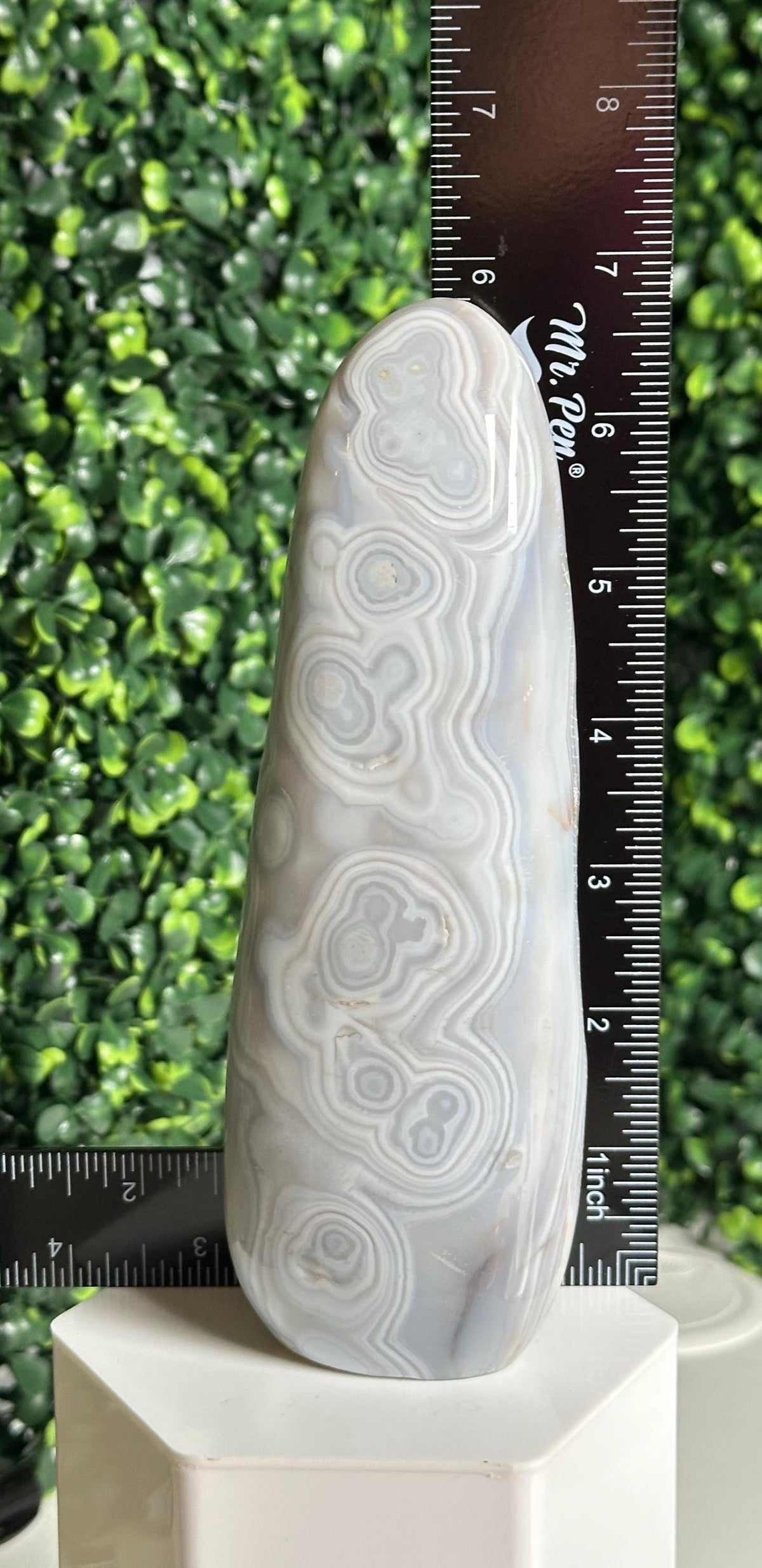 Banded Agate Freeform | Natural Layered Agate Crystal | Striped Pattern Mineral Specimen | Polished Stone Display | Crystal Collector Gift