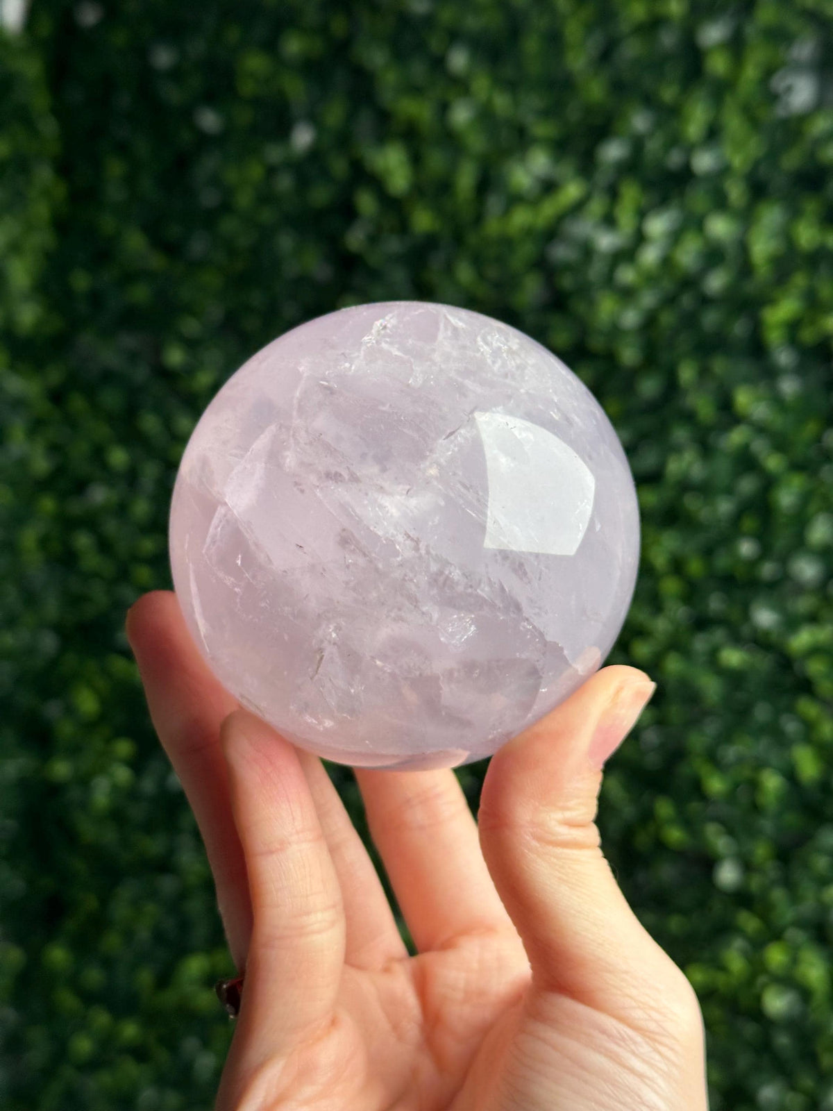 Periwinkle Rose Quartz Sphere | Natural Lavender Blue Pink Quartz Crystal Ball | Pastel Gemstone Decor, Collector Piece & Gift Idea