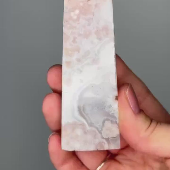 Pink Amethyst Tower with Flower Agate | Calming Crystal for Heart Energy and Display | Gentle Color & Natural Beauty for Your Space