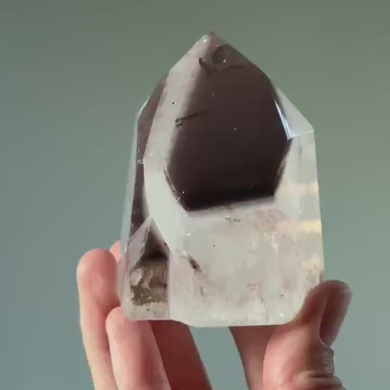 Pink Lithium Quartz Tower – Polished Crystal Point, Natural Soothing Stone for Emotional, Calming Gemstone Decor, Energy Tool