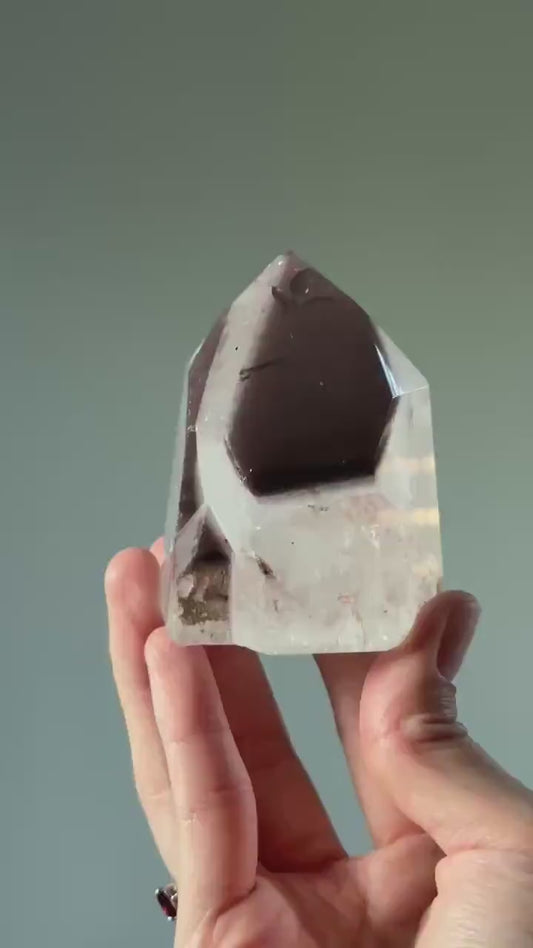 Pink Lithium Quartz Tower – Polished Crystal Point, Natural Soothing Stone for Emotional, Calming Gemstone Decor, Energy Tool