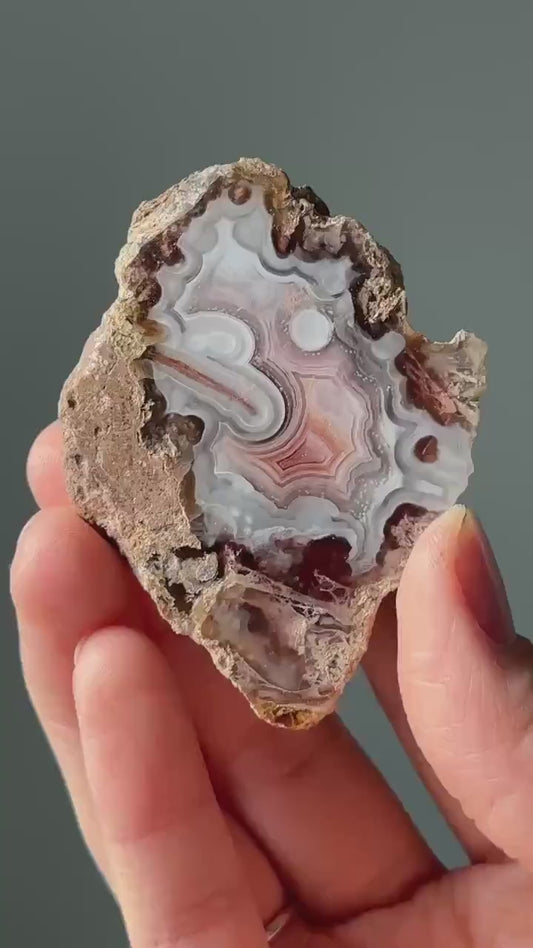 Laguna Agate Crystal Slice | Banded Agate for Grounding, Protection, and Focus | Polished Stone for Healing Energy, Display, or Gift