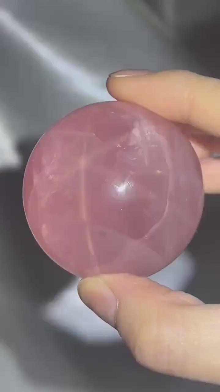 Rose Quartz Sphere – Polished Pink Crystal Orb of Love, Gentle Heart Chakra Stone, Decor, Meditation, or Gift Display