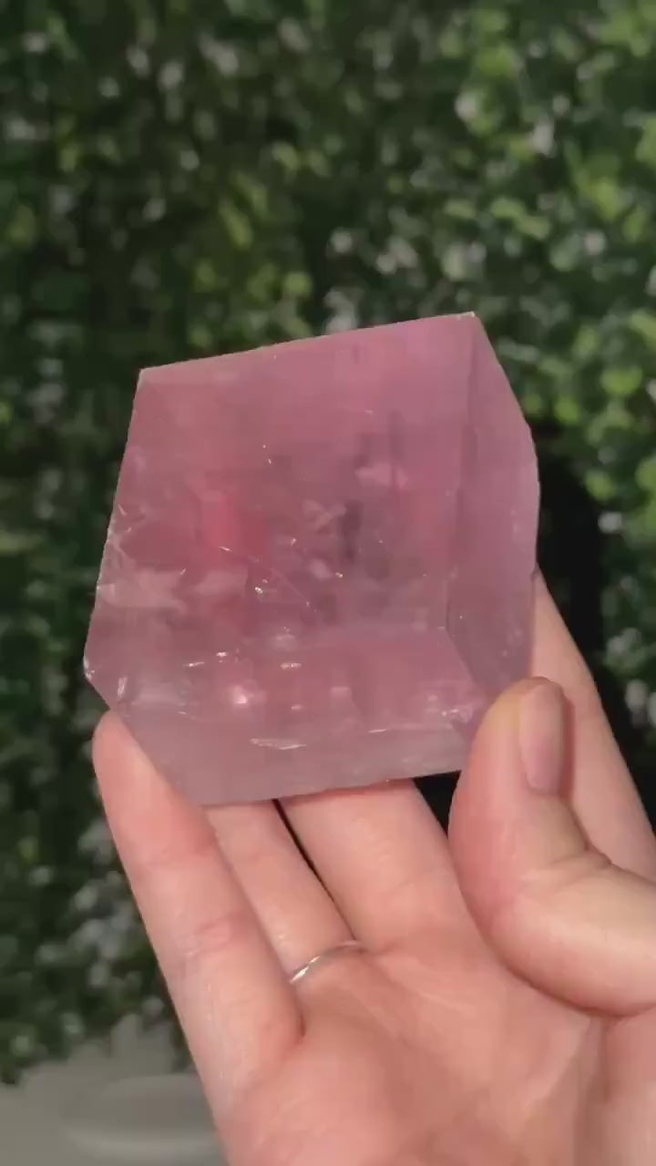 Berry Lavender Calcite from Madagascar | Natural Purple Calcite Crystal | Polished Mineral Specimen for Collectors Display Decor Accent
