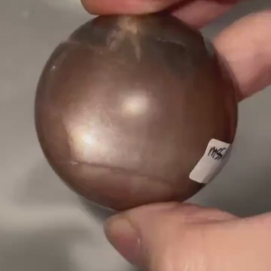 Sunstone with Moonstone Crystal Sphere | Polished Natural Stone Ball | Unique Dual Mineral Display Specimen Orb