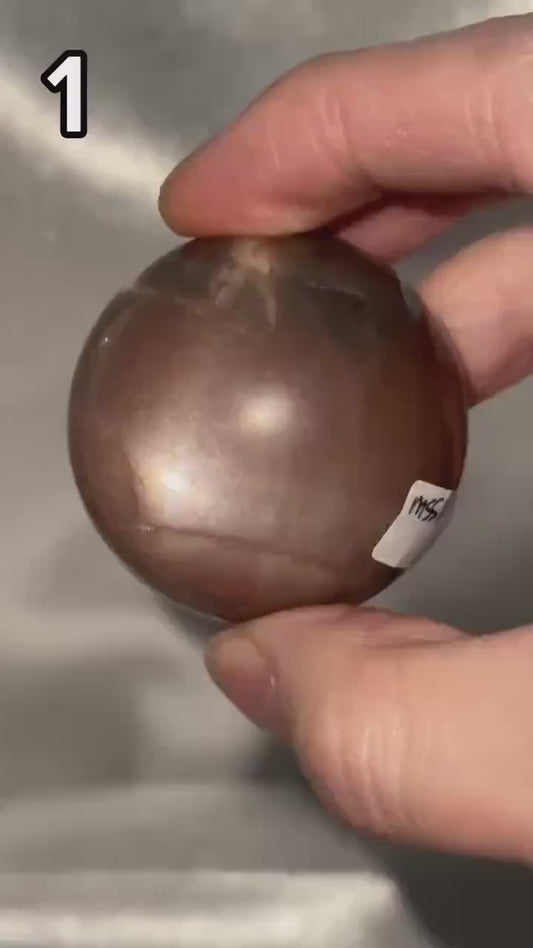 Sunstone with Moonstone Crystal Sphere | Polished Natural Stone Ball | Unique Dual Mineral Display Specimen Orb