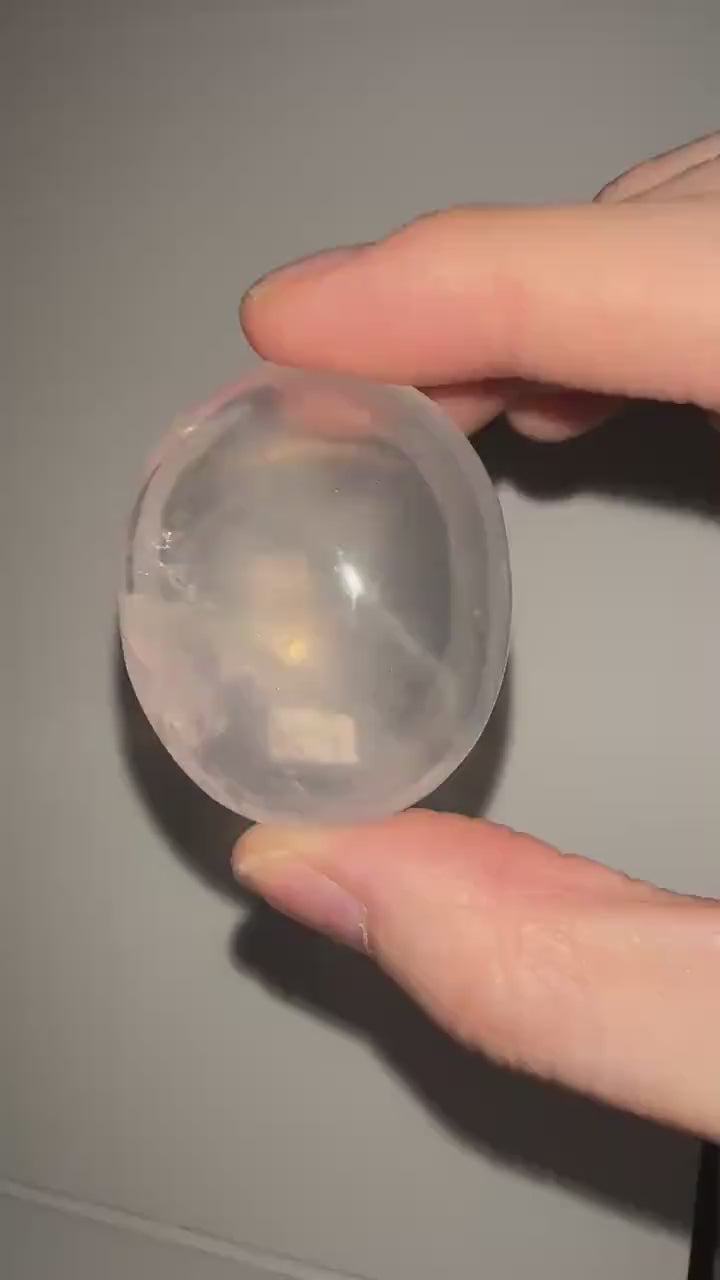HQ Rose Girasol Quartz Palm Stone with Asterism Star | Natural Pink Quartz Hand Stone | Polished Mineral Specimen for Collectors & Display