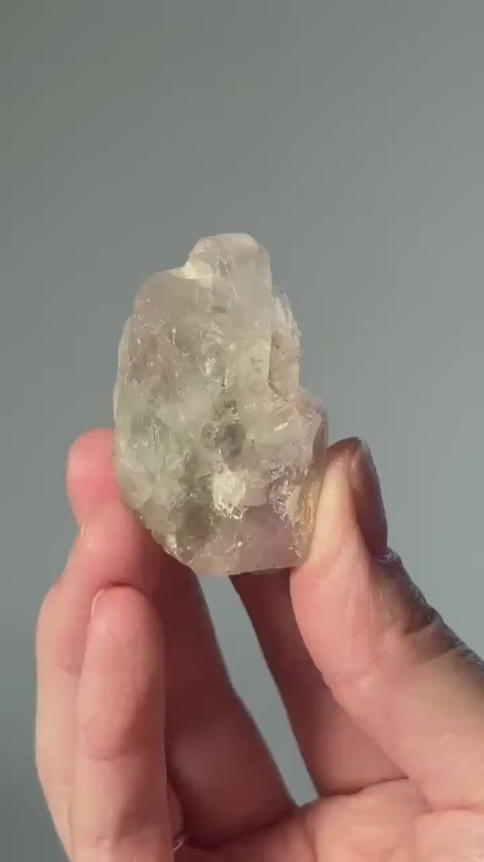 Pink and Green Fluorite – Natural Bicolor Crystal with Soothing Energy, Polished Gemstone for Heart, Balance, Decor or Collection