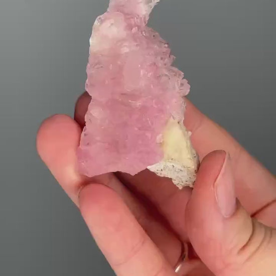 Crystallized Rose Quartz on Stand | Natural Pink Formation | Raw Sparkling Crystal | Stone of Love & Harmony | Unique Mineral Specimen