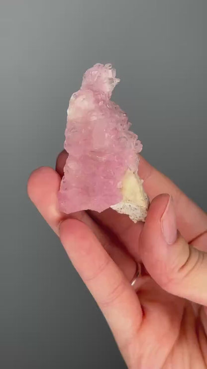 Crystallized Rose Quartz on Stand | Natural Pink Formation | Raw Sparkling Crystal | Stone of Love & Harmony | Unique Mineral Specimen