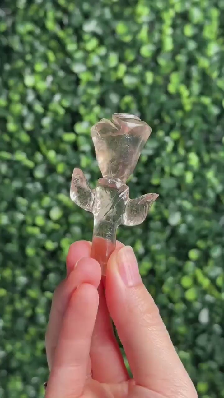 Smoky Quartz Rose Carving | Natural Brown Quartz Crystal Flower | Detailed Floral Stone Carving | Mineral Specimen Collector Display Gift
