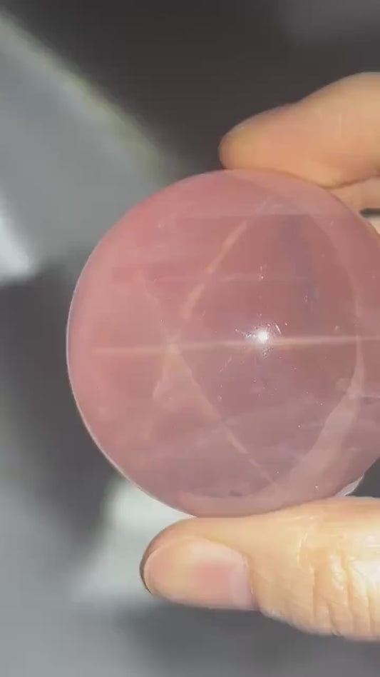 Rose Quartz Sphere – Polished Pink Crystal Orb of Love, Gentle Heart Chakra Stone, Decor, Meditation, or Gift Display
