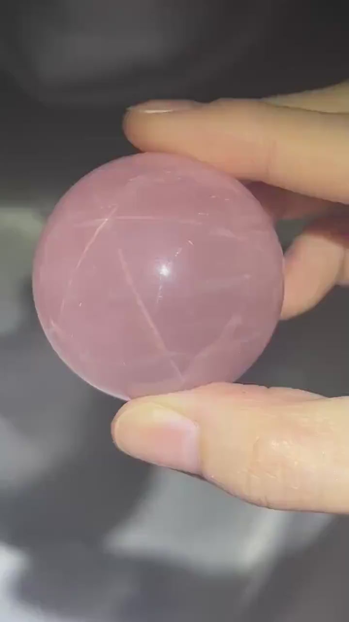 Rose Quartz Sphere – Polished Pink Crystal Orb of Love, Gentle Heart Chakra Stone, Decor, Meditation, or Gift Display