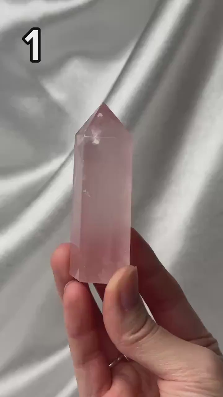 Rose Quartz Tower - YOU PICK! | Natural Pink Crystal Point | Polished Standing Rose Quartz for Decor, Energy Work & Crystal Collectors