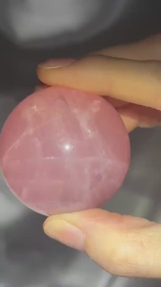 Rose Quartz Sphere – Polished Pink Crystal Orb of Love, Gentle Heart Chakra Stone, Decor, Meditation, or Gift Display