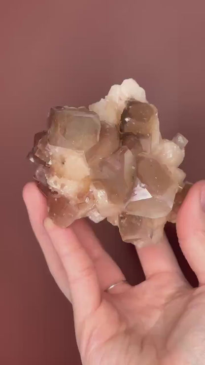 Cubic Red & Green Apophyllite on Stilbite | Natural Zeolite Cluster | Unique Crystal Formation | Mineral Specimen for Display