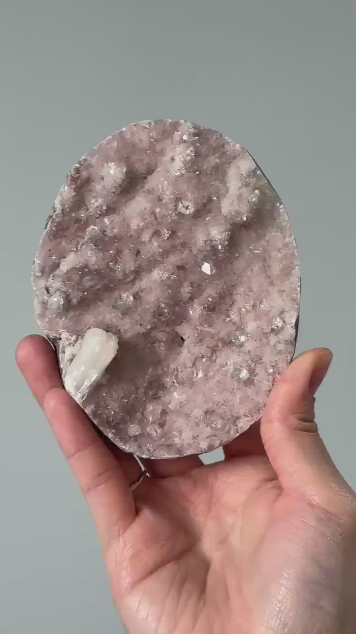 Diamond Apophyllite with Pink Chalcedony & Stilbite | Pune, India Crystal for Clarity and Calm | Sparkling Mineral Display or Gift
