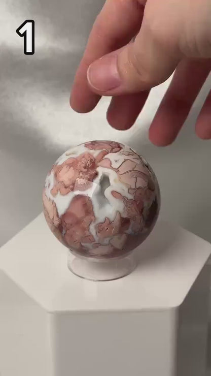 Cotton Candy Agate Sphere - YOU PICK! | Natural Pink Agate Crystal Ball | Polished Agate Mineral Sphere Specimen for Collectors & Display