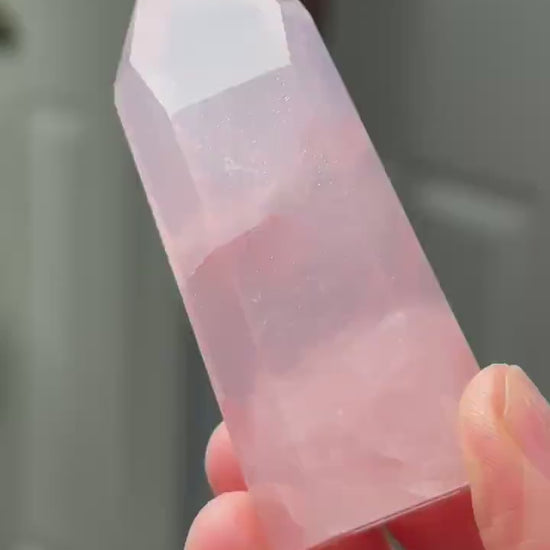 Rose Quartz Towers | Brazil | Natural Pink Crystal Point | Raw Standing Rose Quartz for Decor, Energy Work & Crystal Collectors