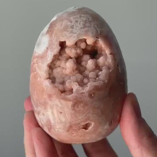 Pink Amethyst Egg with Druzy Bubbles | Sparkling Crystal for Love, Healing & Heart Energy | Unique Display or Gift for Crystal Lovers