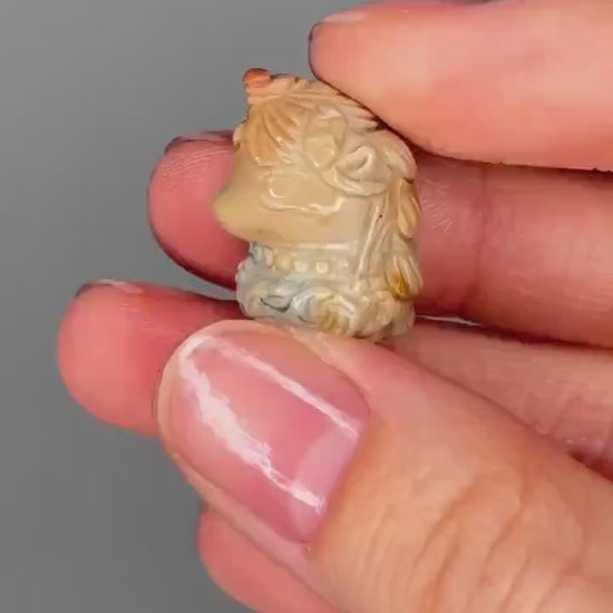 Mini Alashan Agate Unicorn | Carved Crystal Figurine | Mystical Gemstone Decor | Cute Crystal for Gifts & Display