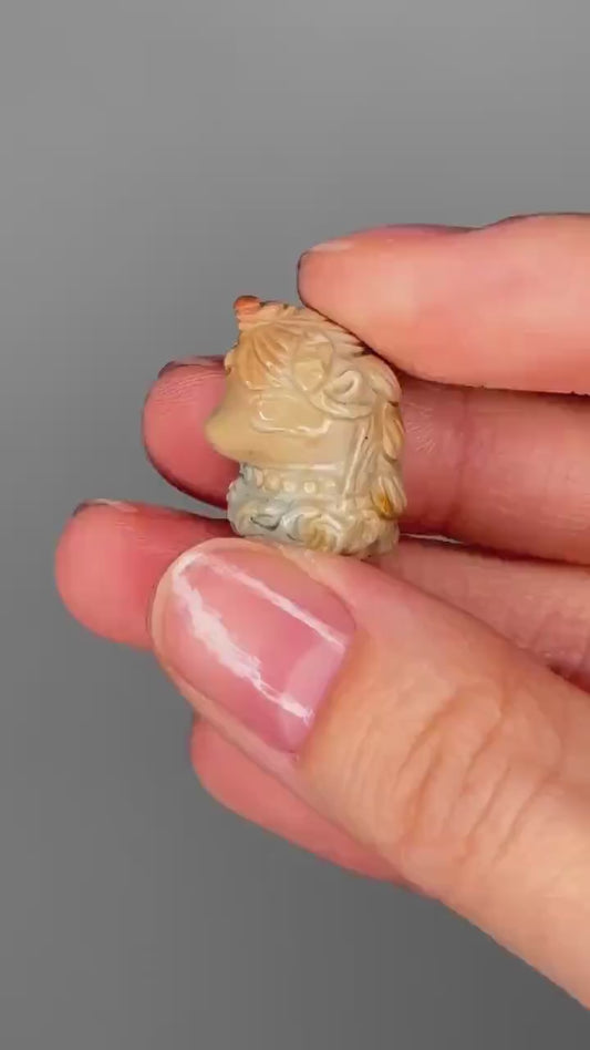 Mini Alashan Agate Unicorn | Carved Crystal Figurine | Mystical Gemstone Decor | Cute Crystal for Gifts & Display