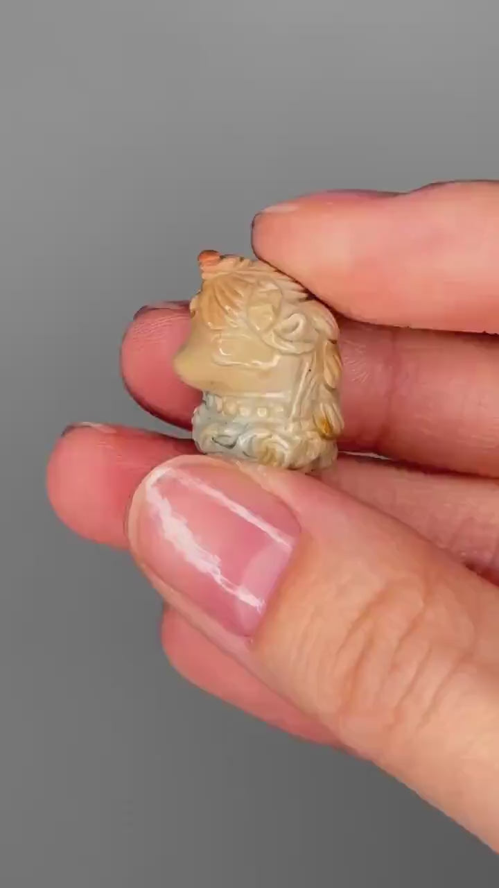 Mini Alashan Agate Unicorn | Carved Crystal Figurine | Mystical Gemstone Decor | Cute Crystal for Gifts & Display